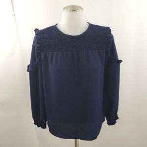 Moa Moa Girls Shirt L Kids‎ Children Ruffle Dark Bl